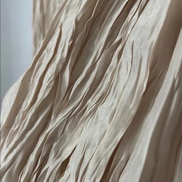 100% Silk Beige Maxi Skirt - Picture 4 of 5